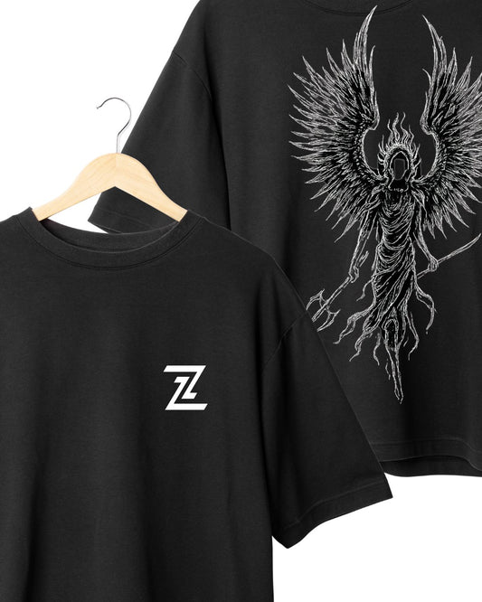“Dark Reaper” Oversized Graphic Tee – ZARVA Phantom Series