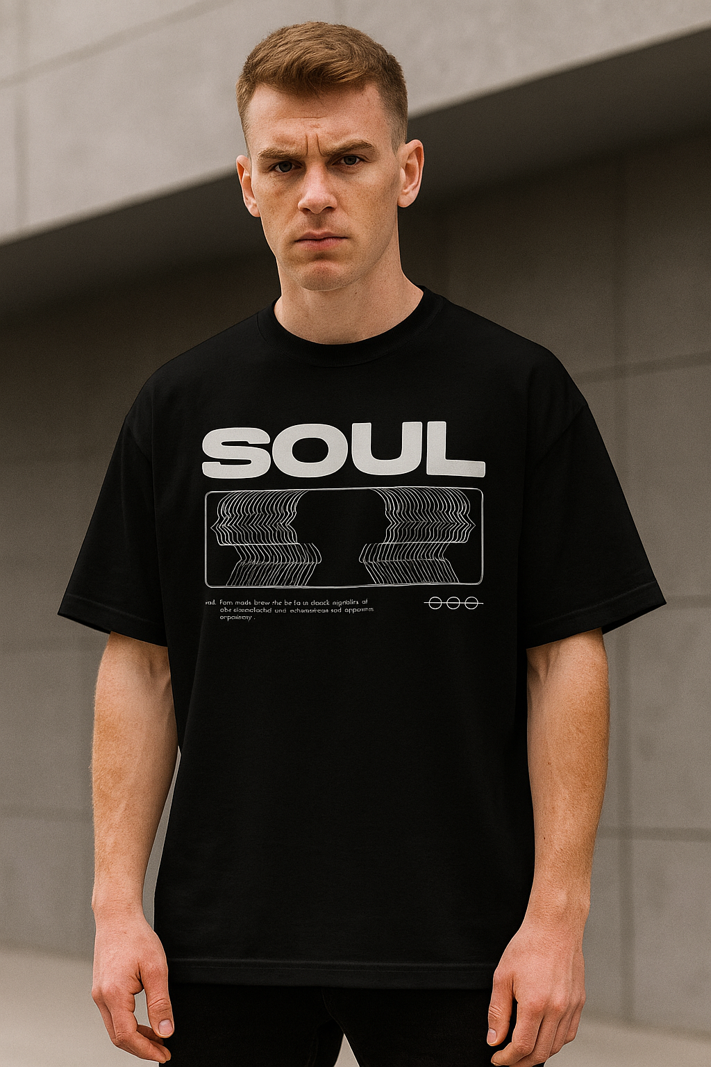 “SOUL Vision” Oversized Black Tee – Reflection Series
