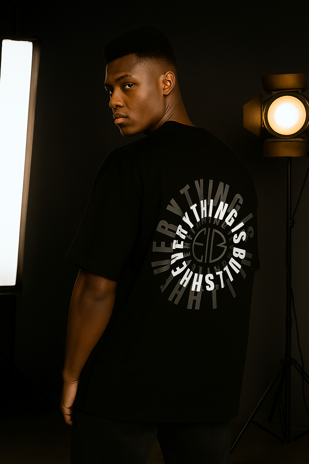 Oversized Graphic Tee – "Everything Is Bullsh*t"