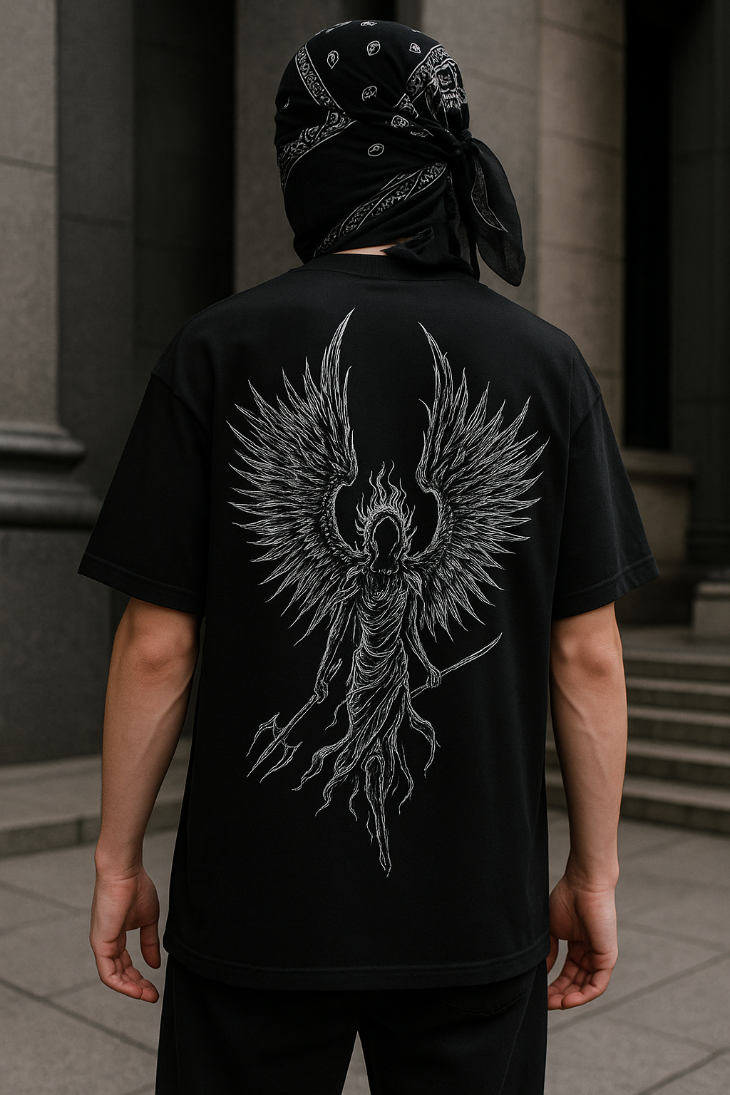 “Dark Reaper” Oversized Graphic Tee – ZARVA Phantom Series