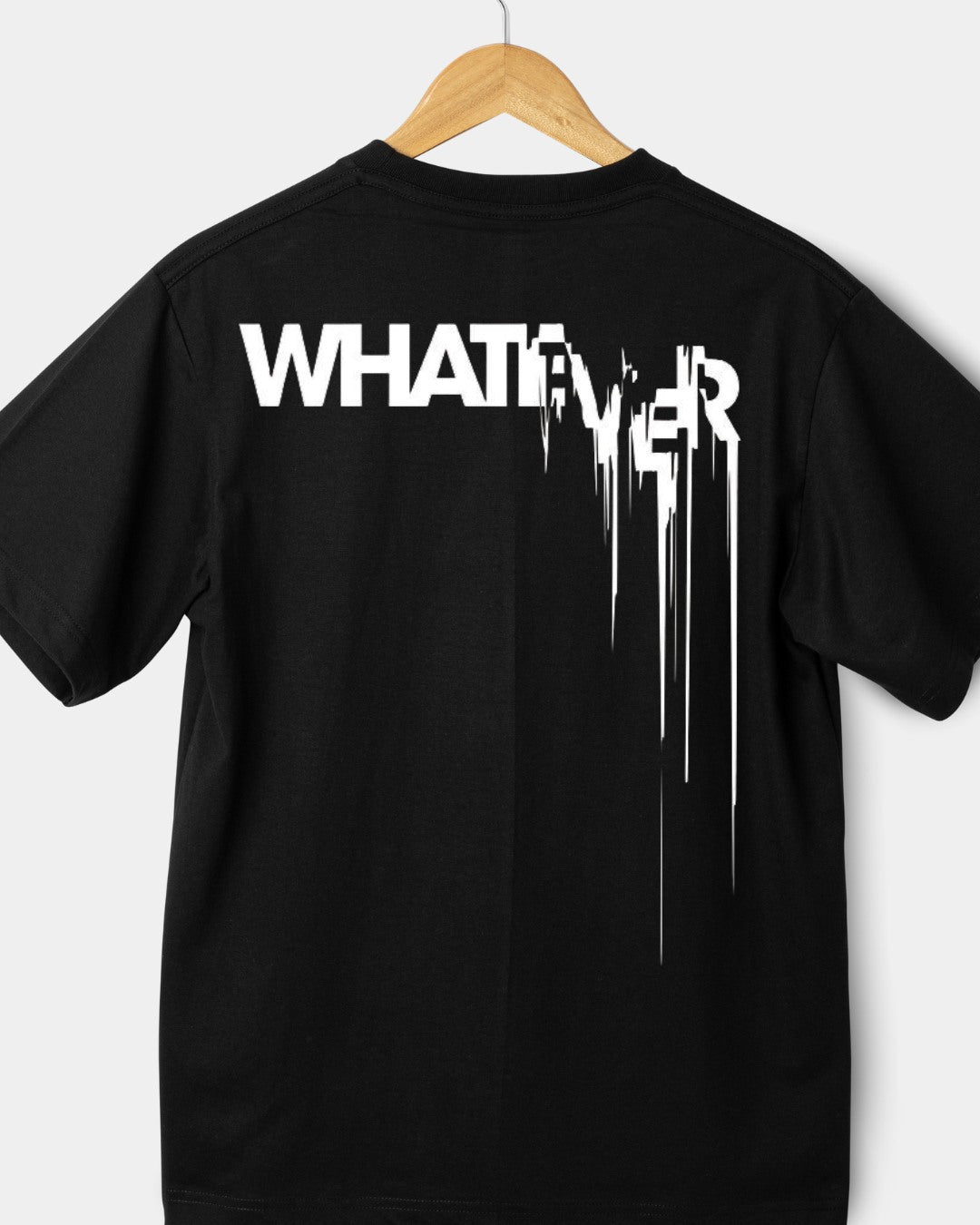 "Whatever Drip" Oversized Black Tee – ZARVA Street Edition