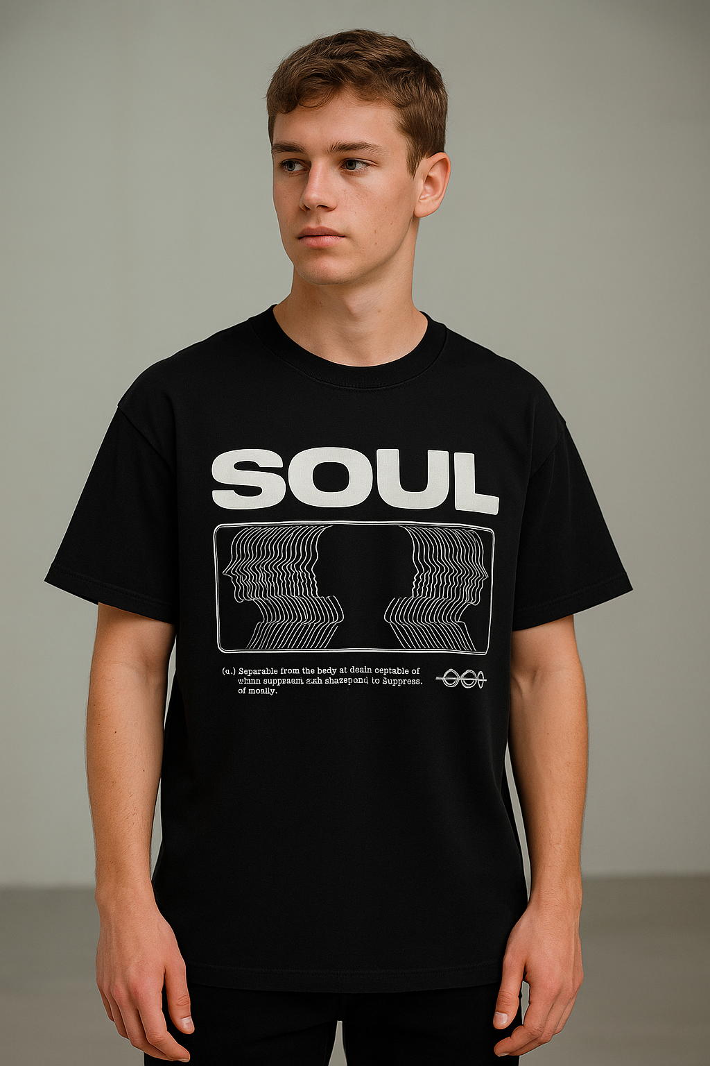 “SOUL Vision” Oversized Black Tee – Reflection Series