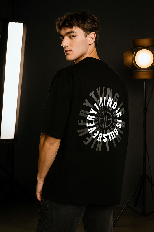 Oversized Graphic Tee – "Everything Is Bullsh*t"
